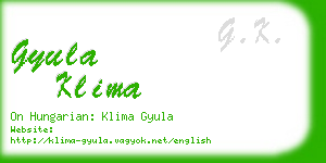 gyula klima business card